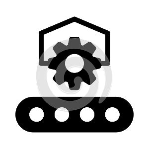 Machine vector glyph flat icon