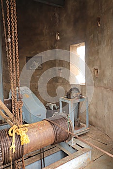 Machine inside Mylavaram Dam-functioning of dam-India backpacking trip-water conservation-irrigation-agriculture-hydro energy