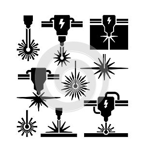 Machine Laser Beam Plasma Cutting Symbol