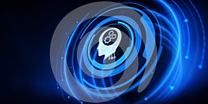 Machine learning AI Artificial intelligence Neural network concept on screen