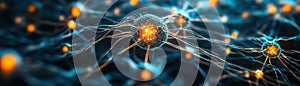 machine learning algorithm visualized as a complex neural network, glowing nodes and connections, photo-realistic, high resolution