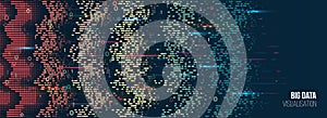Machine learning algorithm. Waves array visual concept. Big data visualization algorithms. Computer technology sorting data