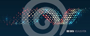 Machine learning algorithm. Waves twisted array visual concept. Big data visualization algorithms. Computer technology sorting