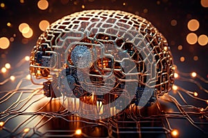 Machine learning, artificial intelligence, AI, deep learning blockchain neural network concept.