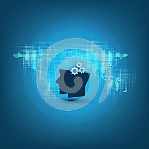 Machine Learning, Artificial Intelligence, Cloud Computing, Automated Support Assistance and Networks Design Concept