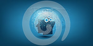 Machine Learning, Artificial Intelligence, Cloud Computing, Automated Support Assistance and Networks Design Concept