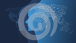 Machine Learning, Artificial Intelligence, Cloud Computing and Networks Design Concept