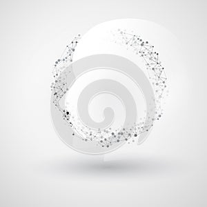 Machine Learning, Artificial Intelligence, Cloud Computing and Networks Design Concept with Human or Robot Face and Network Mesh