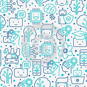 Machine learning, artificial intelligence seamless pattern