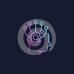 Machine learning, artificial neural network icon