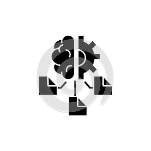 Machine learning black glyph icon