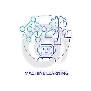 Machine learning blue gradient concept icon
