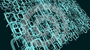 Machine learning cyberspace, vector digital cloud computing. Random numbers data chaos