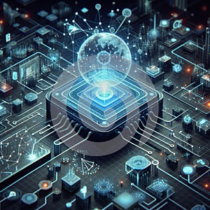 Machine learning data flow. Blockchain grids. Network data nodes