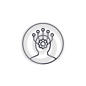 Machine learning and data mining line icon