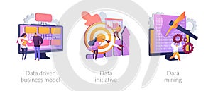 Data use in business vector concept metaphors