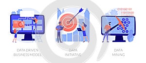 Data use in business vector concept metaphors