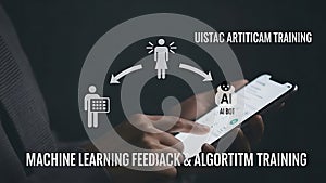 Machine learning feedback and algorithm training with AI bot