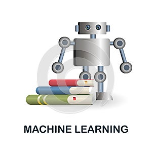 Machine Learning icon. 3d illustration from artificial intelligence collection. Creative Machine Learning 3d icon for