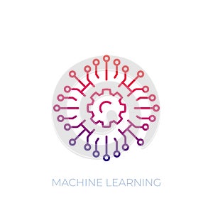 Machine learning icon, linear