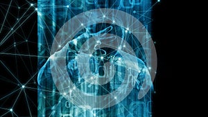Machine learning innovation in global network algorithm symbol conception, binary coding background, computer science