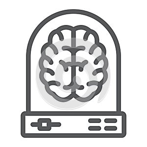 Machine learning line icon, data and analytics