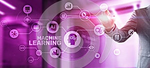 Machine Learning Modern Computer Technologies concept. Artificial intelligence AI