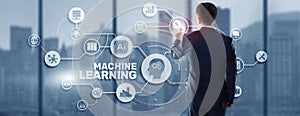 Machine Learning Modern Computer Technologies concept. Artificial intelligence AI