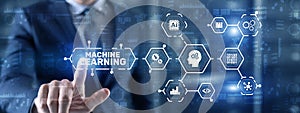 Machine Learning Modern Computer Technologies concept. Artificial intelligence AI