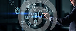 Machine Learning Modern Computer Technologies concept. Artificial intelligence AI
