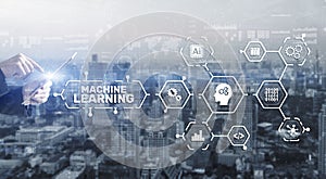 Machine Learning Modern Computer Technologies concept. Artificial intelligence AI