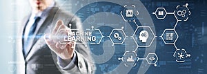 Machine Learning Modern Computer Technologies concept. Artificial intelligence AI