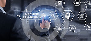 Machine Learning Modern Computer Technologies concept. Artificial intelligence AI