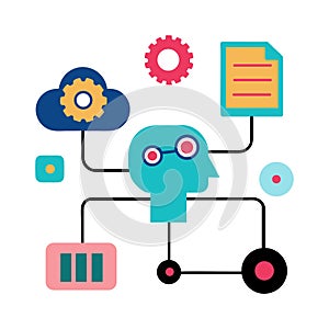 Machine learning process concept illustration