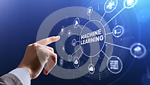 Machine Learning Technology Concept with Neural Networks and Artificial Intelligence Algorithm Data Analysis