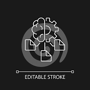 Machine learning white linear icon for dark theme