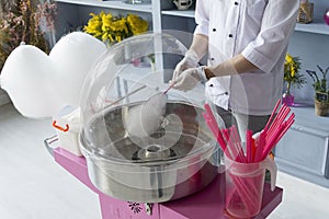 Machine for making cotton candy.