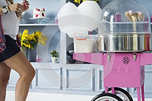 Machine for making cotton candy.