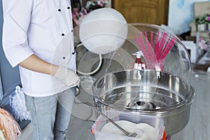 Machine for making cotton candy.