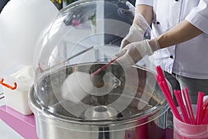 Machine for making cotton candy.