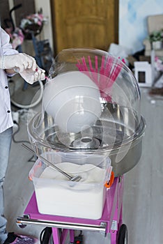 Machine for making cotton candy.