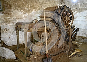 A machine for making felt in a Kyrgyz village