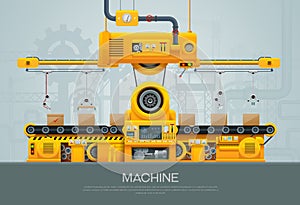 Machine and manufacture machinery factory vector