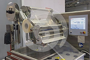 Machine for packing food products close-up