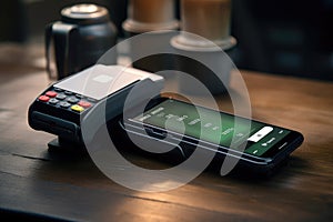 Machine paying through smart phone on credit card reader