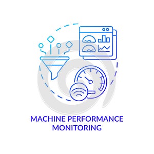 Machine performance monitoring concept icon