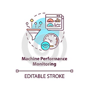 Machine performance monitoring concept icon
