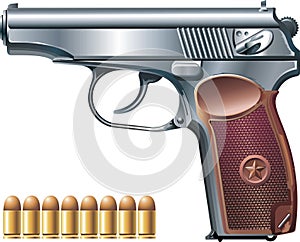 Machine pistol and ammunition