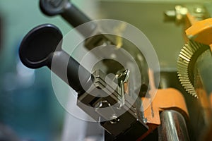 Machine production of duplicate metal key.