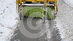 Machine road cleaning facilities at work